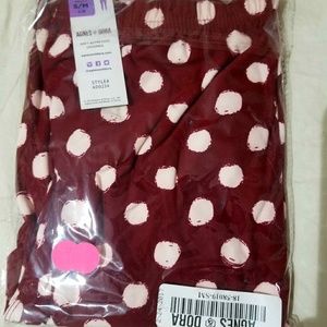 Agnes & Dora S/M Polka Dot Leggings NWT Fits Sizes 4-12--Deep Red & White
